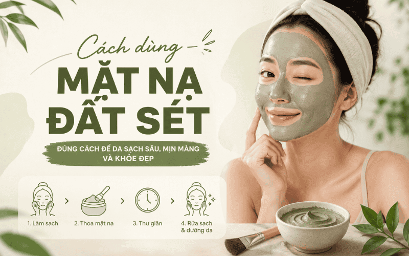 Cách dùng mặt nạ đất sét từng bước cho người mới bắt đầu