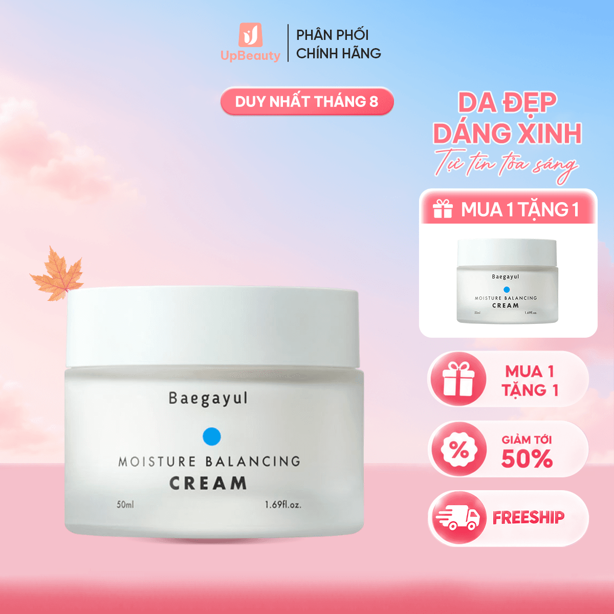 Kem Dưỡng Ẩm Baegayul Moisture Balancing Cream Cấp Ẩm Làm Dịu 50ml - ảnh 2