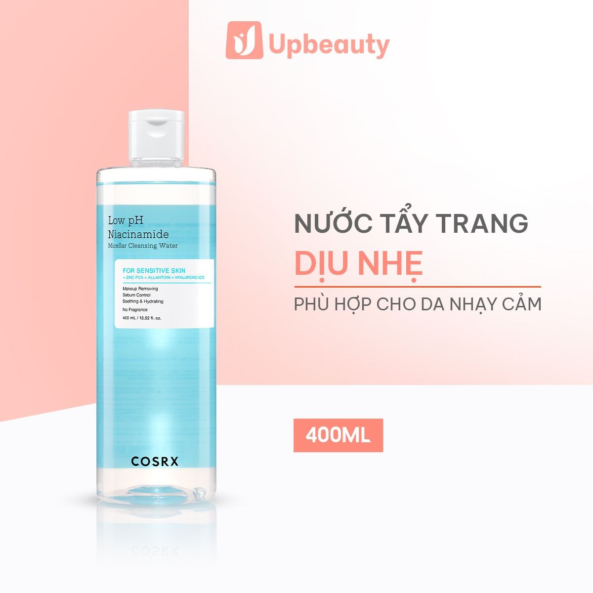 Nước tẩy trang COSRX Low pH Niacinamide Micellar Cleansing Water làm sạch da 400ml - ảnh 2