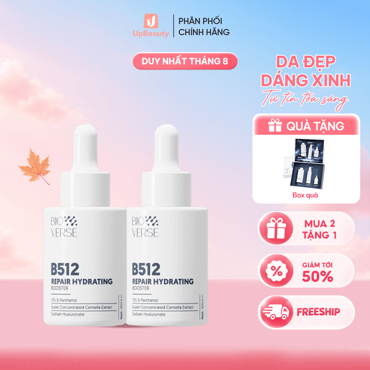 Combo 2 Tinh Chất Bioverse B512 Repair Hydrating Booster 30ml Hỗ Trợ Cấp Ẩm Và Phục Hồi Làn Da - ảnh 2