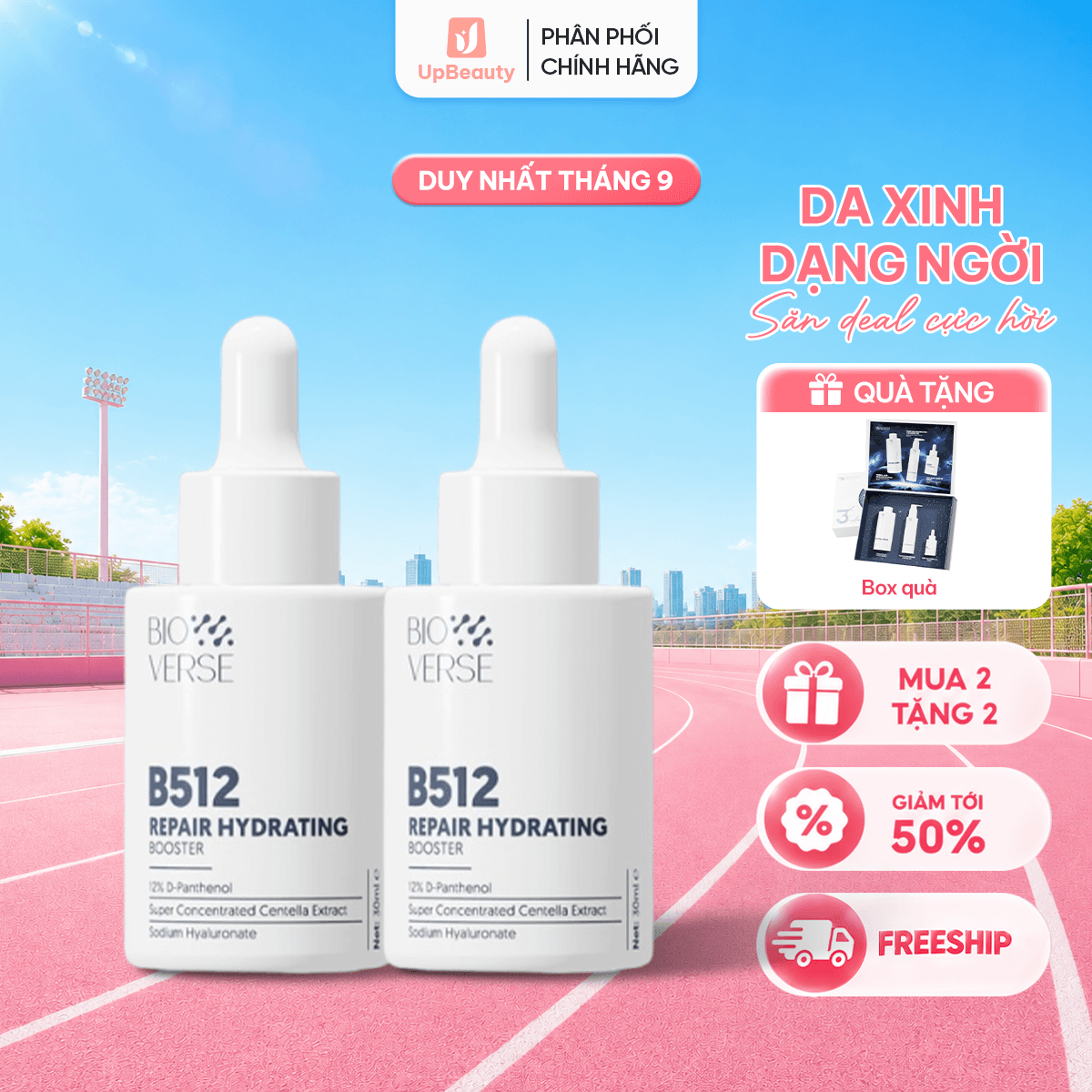 Combo 2 Tinh Chất Bioverse B512 Repair Hydrating Booster 30ml Hỗ Trợ Cấp Ẩm Và Phục Hồi Làn Da