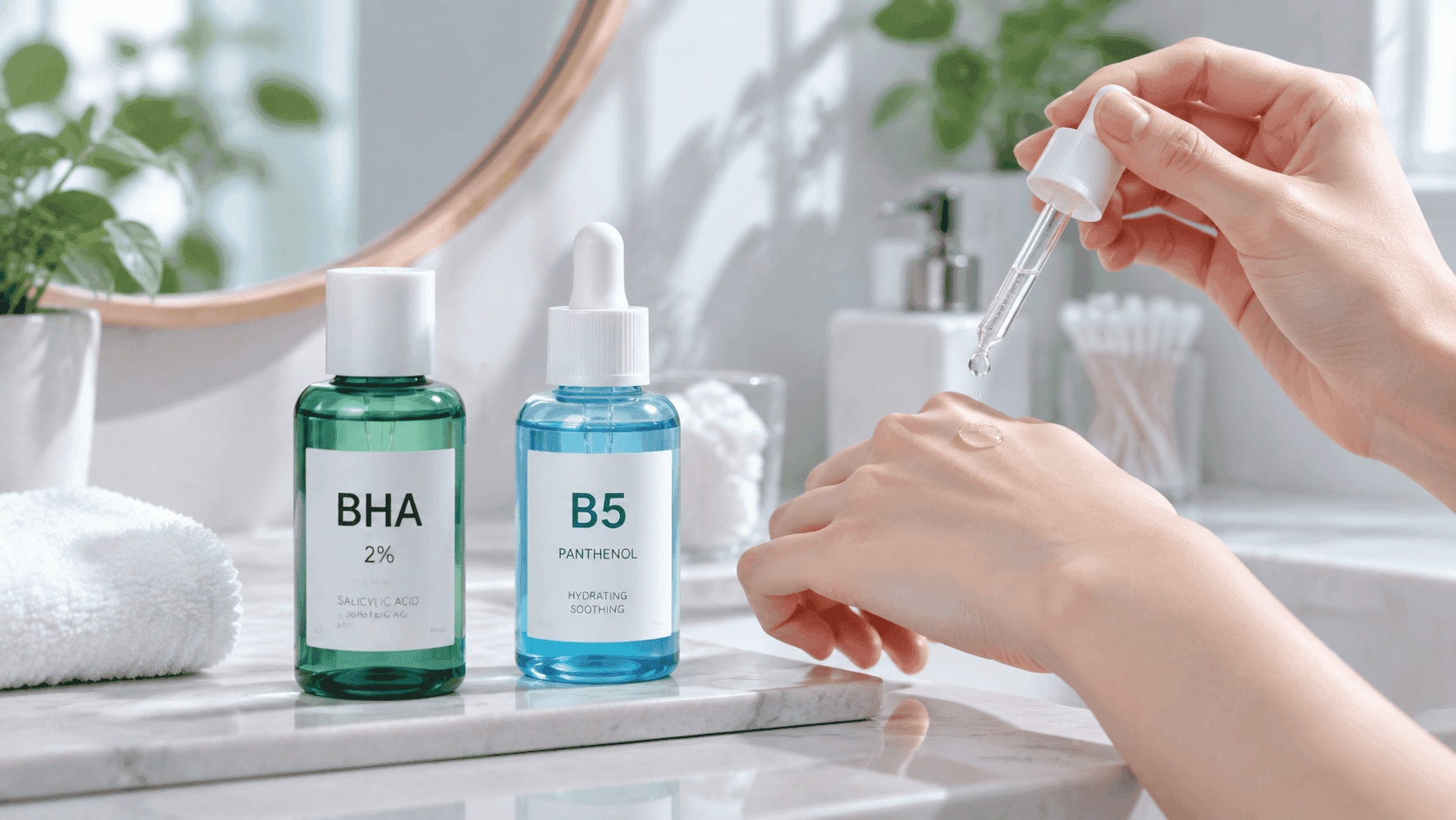 Serum B5 và BHA: Dùng chung, xen kẽ hay trước sau để da dầu mụn dễ thích nghi?
