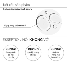 Serum Ekseption NIACIN B3 Hyaluronic Mixlab 75ml dưỡng ẩm da, giúp da mịn màng Serum Ekseption NIACIN B3 Hyaluronic Mixlab 75ml dưỡng ẩm da, giúp da mịn màng