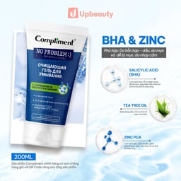 Gel Rửa Mặt Compliment No Problem Làm Sạch Sâu, Hỗ Trợ Cải Thiện Mụn 200ml Gel Rửa Mặt Compliment No Problem Làm Sạch Sâu, Hỗ Trợ Cải Thiện Mụn 200ml