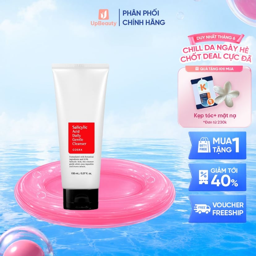 Sữa rửa mặt COSRX Salicylic Acid Daily Gentle Cleanser dịu nhẹ, mềm mại giúp làm sạch da 150ml Sữa rửa mặt COSRX Salicylic Acid Daily Gentle Cleanser dịu nhẹ, mềm mại giúp làm sạch da 150ml