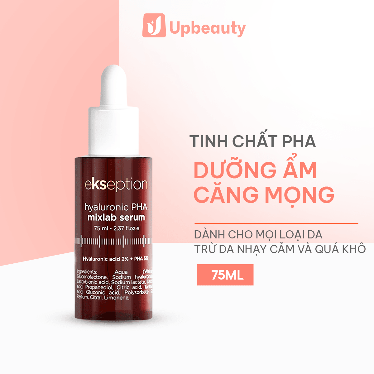 Serum Ekseption Hyaluronic PHA 75ml dưỡng ẩm da, giúp da sáng và căng mọng - ảnh 2