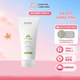 Sữa Rửa Mặt Cho Da Dầu Mụn Babé Stop Akn Purifying Cleansing Gel Làm Sạch Sâu, Hỗ Trợ Cải Thiện Mụn 200ml Sữa Rửa Mặt Cho Da Dầu Mụn Babé Stop Akn Purifying Cleansing Gel Làm Sạch Sâu, Hỗ Trợ Cải Thiện Mụn 200ml