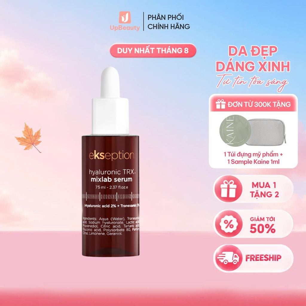 Serum Ekseption TRX Hyaluronic Mixlab 75ml cung cấp dưỡng chất, duy trì độ ẩm, hỗ trợ làm sáng da