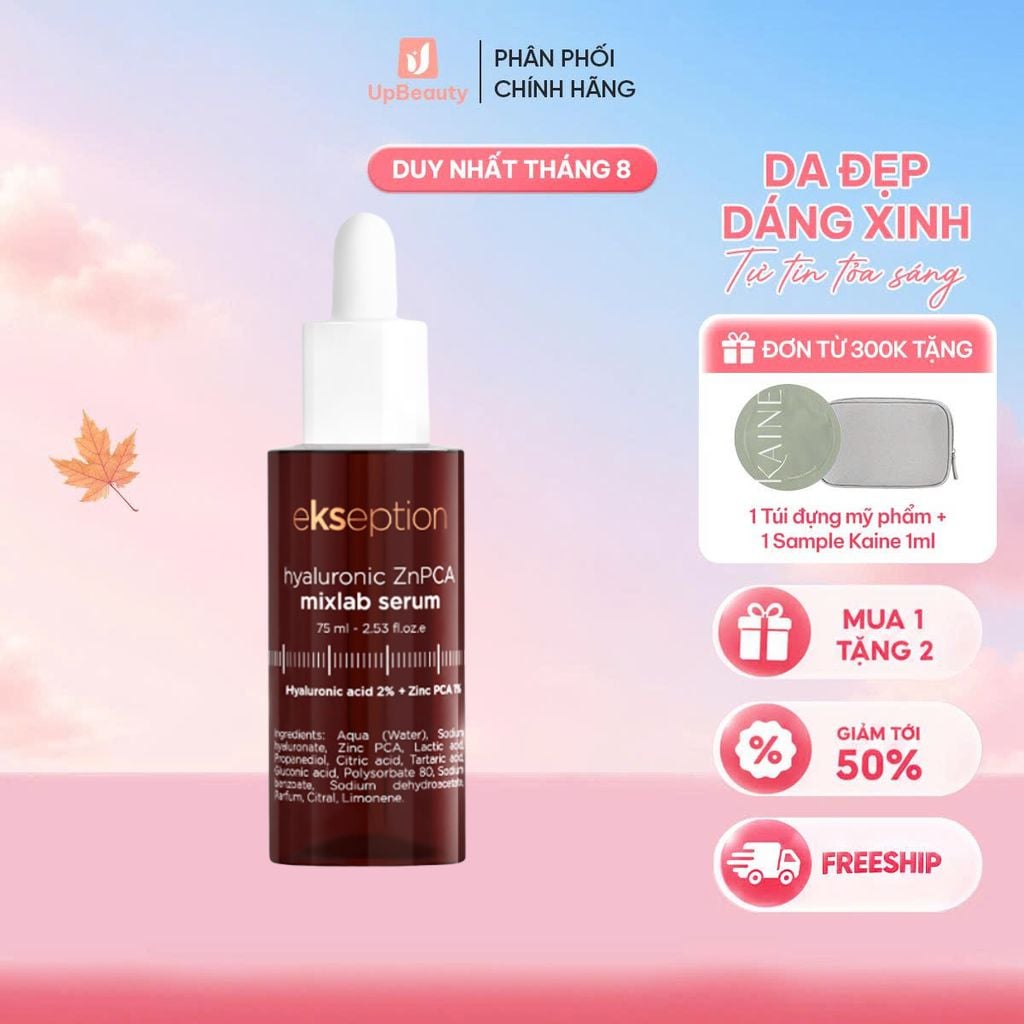 Serum Ekseption Kẽm ZNPCA Hyaluronic Mixlab 75ml hỗ trợ kiểm soát dầu nhờn, dưỡng ẩm cho da mịn màng - ảnh 2
