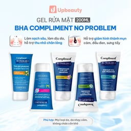 Gel Rửa Mặt Compliment No Problem Làm Sạch Sâu, Hỗ Trợ Cải Thiện Mụn 200ml Gel Rửa Mặt Compliment No Problem Làm Sạch Sâu, Hỗ Trợ Cải Thiện Mụn 200ml