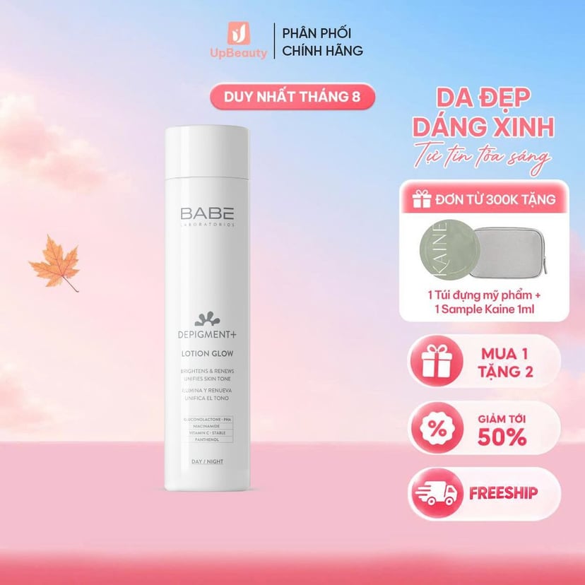 Lotion Dưỡng Sáng Và Cải Thiện Vết Thâm Nám Babé DEPIGMENT+ Lotion Glow Chai 150ml Lotion Dưỡng Sáng Và Cải Thiện Vết Thâm Nám Babé DEPIGMENT+ Lotion Glow Chai 150ml