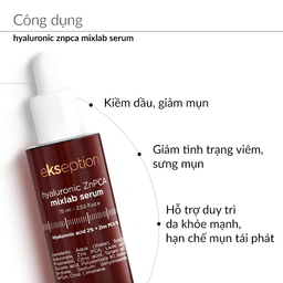 Serum Ekseption Kẽm ZNPCA Hyaluronic Mixlab 75ml hỗ trợ kiểm soát dầu nhờn, dưỡng ẩm cho da mịn màng Serum Ekseption Kẽm ZNPCA Hyaluronic Mixlab 75ml hỗ trợ kiểm soát dầu nhờn, dưỡng ẩm cho da mịn màng