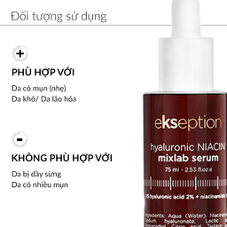 Serum Ekseption NIACIN B3 Hyaluronic Mixlab 75ml dưỡng ẩm da, giúp da mịn màng Serum Ekseption NIACIN B3 Hyaluronic Mixlab 75ml dưỡng ẩm da, giúp da mịn màng