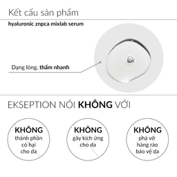 Serum Ekseption Kẽm ZNPCA Hyaluronic Mixlab 75ml hỗ trợ kiểm soát dầu nhờn, dưỡng ẩm cho da mịn màng Serum Ekseption Kẽm ZNPCA Hyaluronic Mixlab 75ml hỗ trợ kiểm soát dầu nhờn, dưỡng ẩm cho da mịn màng
