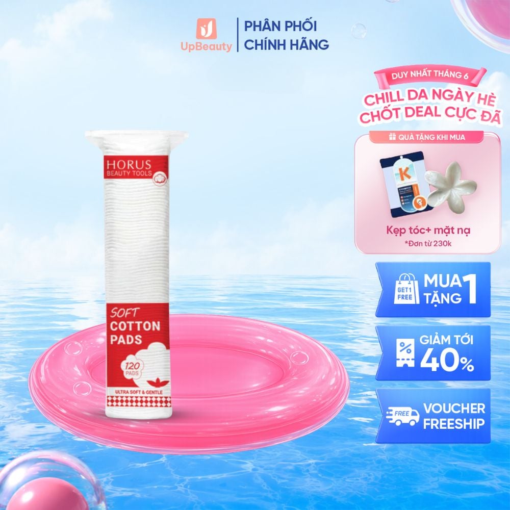 Bông Tẩy Trang Horus Soft Cotton Pads Mềm Mại, Làm Sạch Da 120 pads