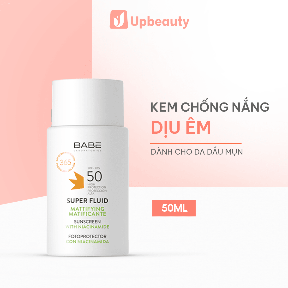 Kem Chống Nắng Phổ Rộng Dành Cho Da Dầu Mụn BABÉ Super Fluid Mattifying Sunscreen SPF50 50ml - ảnh 2