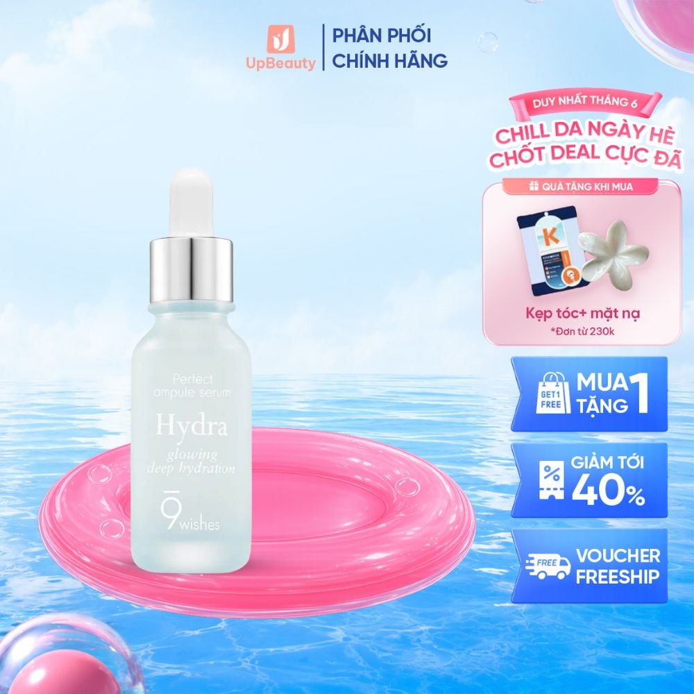 Tinh Chất Dưỡng Ẩm & Cải Thiện Độ Đàn Hồi 9 Wishes Hydra Skin Ampule II Hỗ Trợ Da Mịn Màng 30ml