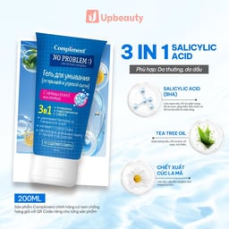 Gel Rửa Mặt Compliment No Problem Làm Sạch Sâu, Hỗ Trợ Cải Thiện Mụn 200ml Gel Rửa Mặt Compliment No Problem Làm Sạch Sâu, Hỗ Trợ Cải Thiện Mụn 200ml