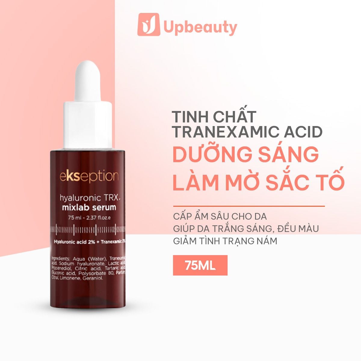 Serum Ekseption TRX Hyaluronic Mixlab 75ml cung cấp dưỡng chất, duy trì độ ẩm, hỗ trợ làm sáng da - ảnh 2
