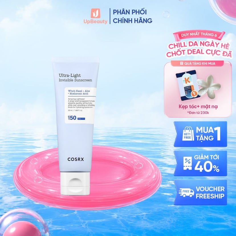 Kem Chống Nắng COSRX Ultra-Light Invisible Sunscreen SPF50 PA++++ Bảo Vệ Da Và Dưỡng Ẩm 50g Kem Chống Nắng COSRX Ultra-Light Invisible Sunscreen SPF50 PA++++ Bảo Vệ Da Và Dưỡng Ẩm 50g
